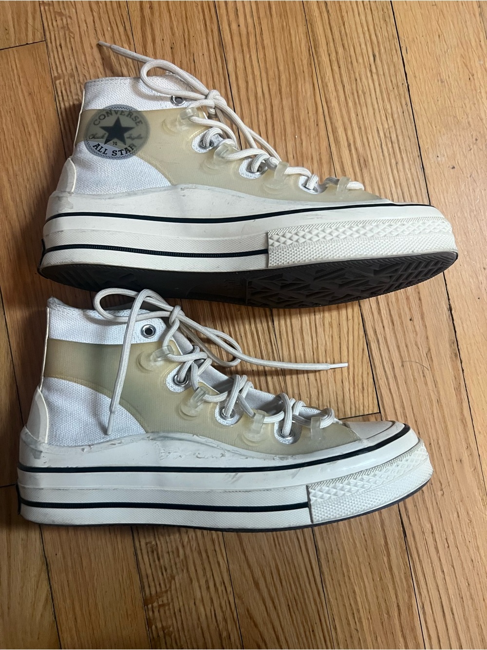 Converse High Top Platform Sneakers - White/Cream